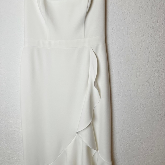 AQUA Scuba Crepe Off-the-Shoulder Midi Dress - Picture 8 of 11